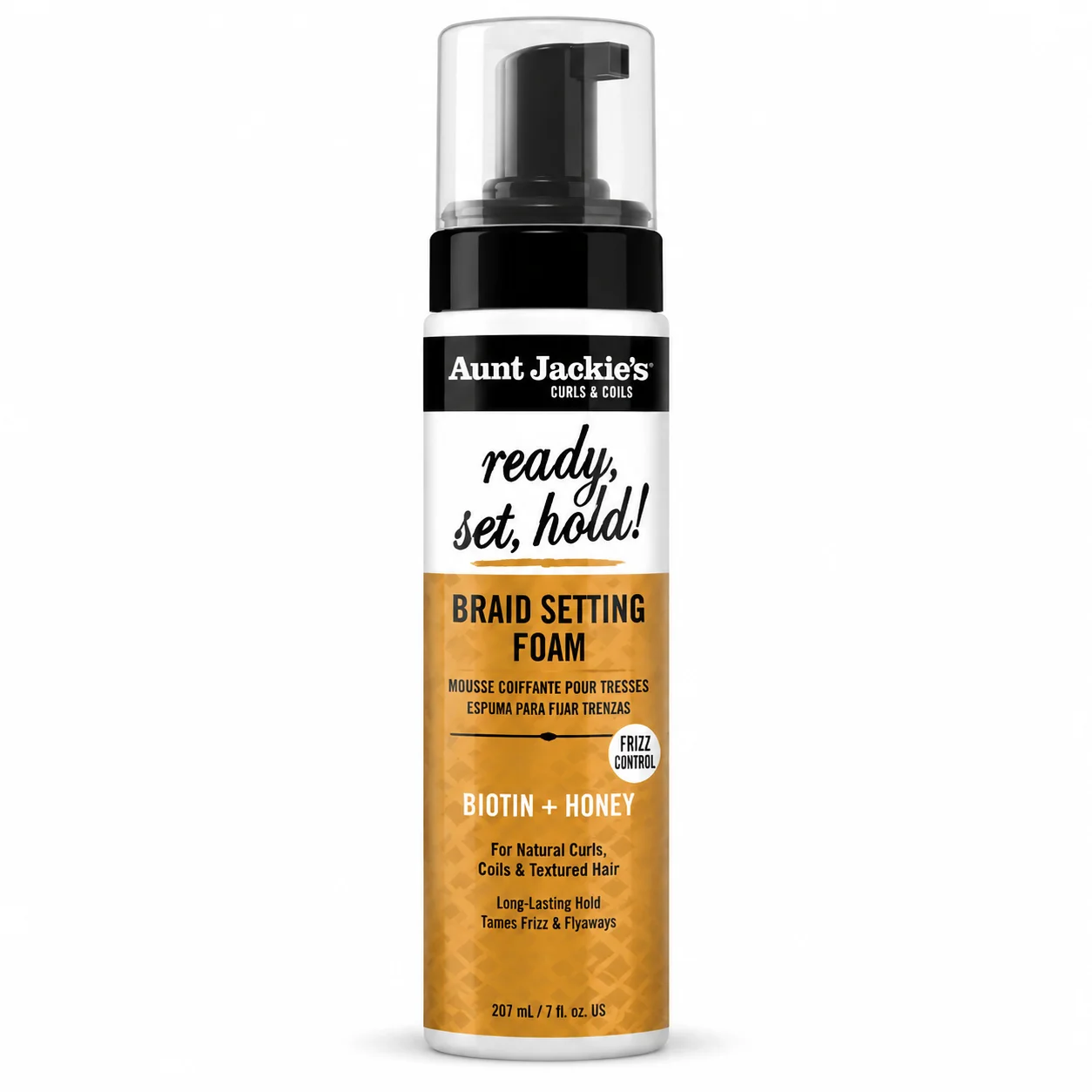 Aunt Jackie's Biotin + Honey Ready Set, Hold! Braid Setting Foam 251 ml