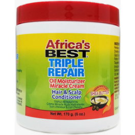 Africa's Best – Triple Repair Oil Moisturizer Miracle Cream with Shea Butter Hair & Scalp Conditioner 160 g